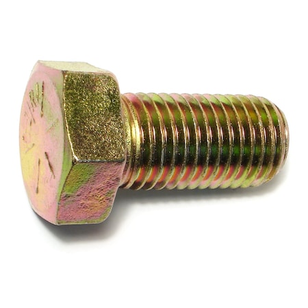 Midwest Fastener Grade 8, 1"-8 Hex Head Cap Screw, Zinc Yellow Steel, 2 in L, 5 PK 54378